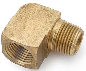 Anderson Metals 756116-02 Street Pipe Elbow, 1/8 in, FIP x MIP, 90 deg Angle, Brass, Rough, 1000 psi Pressure
