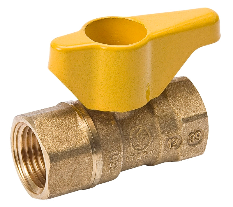 ProLine Series 110-223HC Gas Ball Valve, 1/2 in Connection, FPT, 200 psi Pressure, Manual Actuator, Brass Body