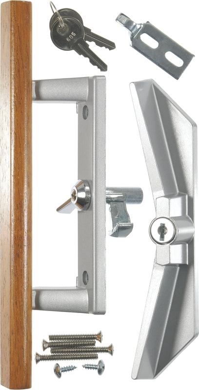 Wright Products VK1104 Patio Lockset, Aluminum/Wood, Oak