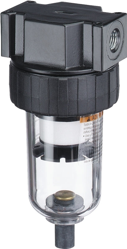 Tru-Flate 27-301 Air Line Filter, Manual, Polycarbonate