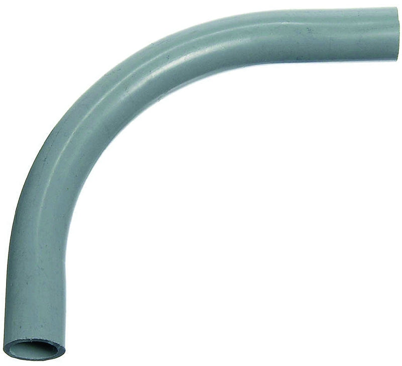 Carlon UA9ADR-CTN Elbow, 1/2 in Trade Size, 90 deg Angle, SCH 80 Schedule Rating, PVC, Plain End, Gray