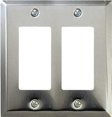Amerelle 161RR Wallplate, 4-15/16 in L, 4-9/16 in W, 2-Gang, Steel, Polished Chrome