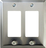 Amerelle 161RR Wallplate, 4-15/16 in L, 4-9/16 in W, 2-Gang, Steel, Polished Chrome
