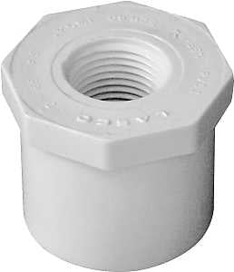 IPEX 435726 Reducing Bushing, 1-1/4 x 1/2 in, Spigot x FPT, White, SCH 40 Schedule, 150 psi Pressure