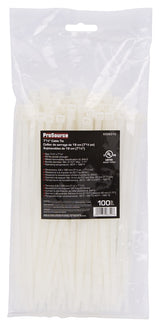 ProSource CV190-1003L Cable Tie, 45 mm Max Bundle Dia, Self-Lock Locking, Nylon, Clear