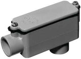 Carlon E986HR Conduit Body, 1-1/2 in Hub, 6-13/32 in OAL, PVC, Gray, Includes: Foam-in-Place Gasket