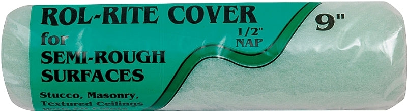 Linzer RR 950 Paint Roller Cover, 1/2 in Thick Nap, 9 in L, Fabric Cover, Green