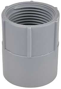 Carlon E942FR-CTN Conduit Adapter, 1 in Female, 1-5/8 in Dia, 1-15/16 in L, PVC, Gray