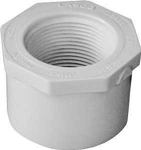 IPEX 435736 Reducing Bushing, 2 x 1-1/4 in, Spigot x FPT, White, SCH 40 Schedule, 150 psi Pressure