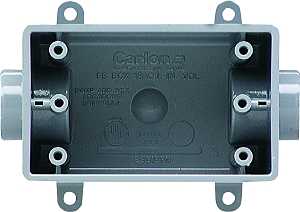 Carlon E981DFN-CTN Switch Box, 1-Gang, 2-Outlet, PVC, Gray, 1/2 in Hub