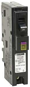 Square D HOM120PDFC Circuit Breaker, Dual Function, Mini, 20 A, 1-Pole, 120 V, Plug
