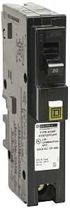 Square D HOM120PCAFIC Circuit Breaker, CAFCI, Mini, 20 A, 1-Pole, 120 V, Plug