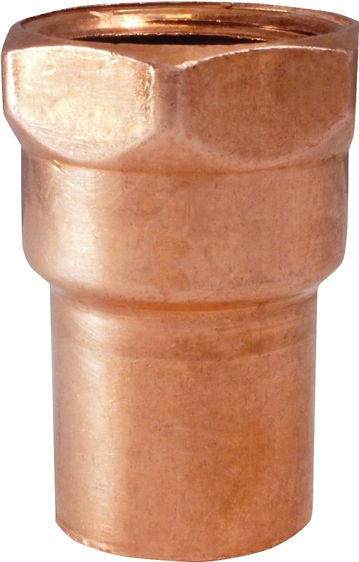 Nibco U603 Series W01301C Pipe Adapter, 1/4 in, Sweat x FPT, Copper, 912 psi Pressure