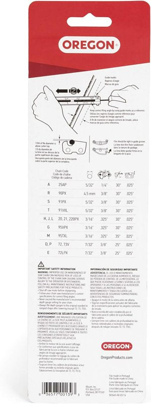 Oregon 25894 Chainsaw File Guide, 5/32 in Dia Dimensions, Round, Steel