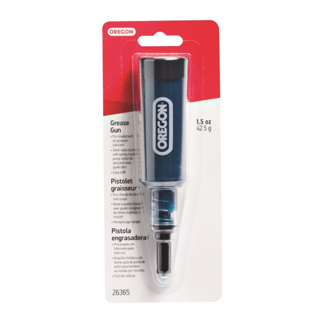 Oregon 26365 Pre-Loaded Grease Gun, 1.5 oz, Plastic