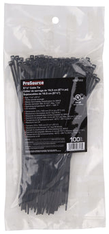 ProSource CV165W-1003L Cable Tie, 39 mm Max Bundle Dia, Self-Lock Locking, Nylon, Black
