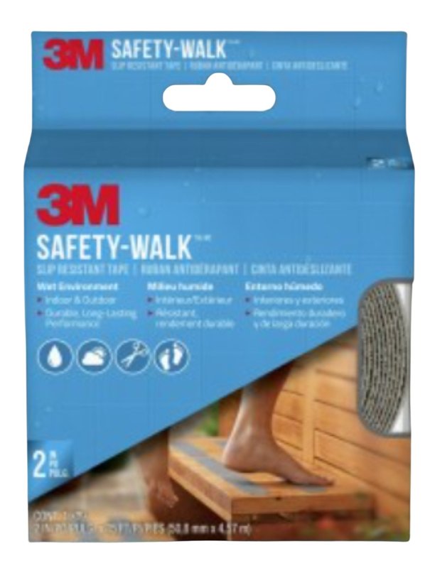 3M 7647NA Tread, 180 in L, 2 in W, Gray, ADA Compliant