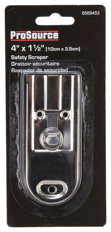 ProSource 38520 Scraper, 1-1/2 in W Blade, Full Tang, Razor Blade, HCS Blade, Steel Handle, 4 in OAL