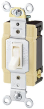 Eaton 1242-7V-BOX Toggle Switch, 15 A, 120 V, 4-Position, 4-Way, Push, Side Wire Terminal, Ivory