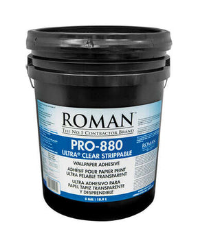 Roman PRO-880 Ultra Clear Strippable High Strength Starch Ultra Clear Wallpaper Adhesive 5 gal
