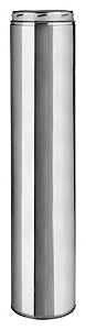 Selkirk 206012U Chimney Pipe, 6 in ID, 8 in OD, 12 in L, Stainless Steel, Includes: Twist-Lock Coupler with Locking Band