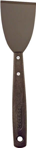 Hyde 12050 Paint Scraper, 3 in W Blade, Chisel, Stiff Blade, Carbon Steel Blade, Polypropylene Handle, Long Handle