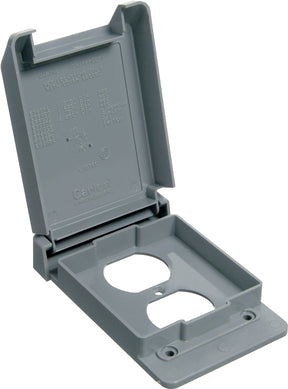 Carlon E98GDRN-CAR Device Cover, 4-53/64 in L, 3-11/16 in W, Rectangular, 1-Gang, Polycarbonate, Gray, Textured