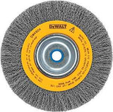 DEWALT DW4904 Wire Wheel Brush, 6 in Dia, 5/8 to 1/2 in Arbor/Shank, Crimped, Knotted Bristle, 0.014 in Dia Bristle
