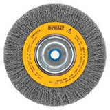 DEWALT DW4905 Wire Wheel Brush, 6 in Dia, 5/8 to 1/2 in Arbor/Shank, 0.014 in Dia Bristle, Carbon Steel Bristle