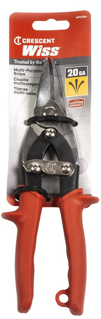 Wiss MPC3N Utility Snip, 9 in OAL, 1-3/8 in L Cut, Straight Cut, Molybdenum Steel Blade, Non-Slip Handle