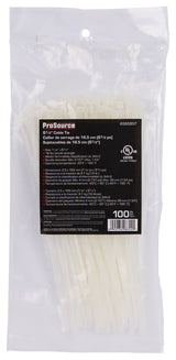 ProSource CV165-1003L Cable Tie, 6-1/2 inches, 18lb Tensile Strength, Self-Lock Locking, Nylon, Clear