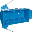 Carlon B455A-UPC Outlet Box, 4-Gang, PVC, Blue, Bracket