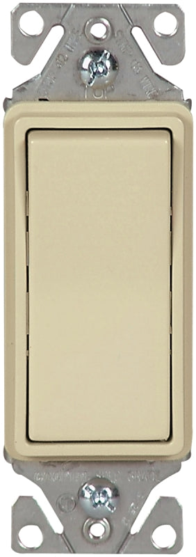 Eaton Wiring Devices 7500 Series 7511V-BOX Rocker Switch, 15 A, 120/277 V, SPST, Lead Wire Terminal, Ivory