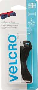 VELCRO Brand 90107 Hook and Loop Fastener, 1 in W, 18 in L, Black
