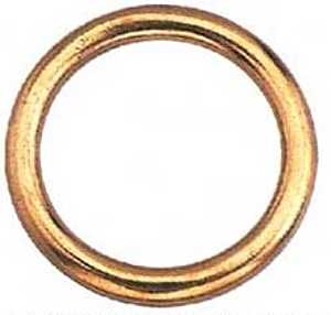 Baron 7B-2 Welded Ring, 2 in ID Dia Ring, #7B Chain, Steel, Polished Brass, Pack of 10