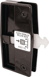 Prime-Line A 165 Door Latch and Pull, Mounting Hole Center to Center: 3 in, Plastic/Steel, Black