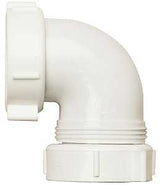 Plumb Pak PP66-10W Drain Pipe Elbow, 1-1/2 in, Slip-Joint, 90 deg Angle, PVC, White