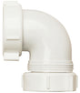 Plumb Pak PP66-10W Drain Pipe Elbow, 1-1/2 in, Slip-Joint, 90 deg Angle, PVC, White
