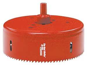 Morse Real McCoy TA80 Hole Saw with Arbor, 5 in Dia, 1-15/16 in D Cutting, 7/16 in Arbor, 4/6 TPI, HSS Cutting Edge