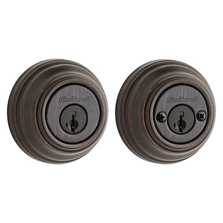 Kwikset 98511PSMTCP Deadbolt, 1 Grade, Keyed Alike Key, Steel, Venetian Bronze, 2-3/8 to 2-3/4 in Backset
