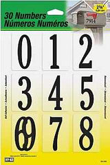 Hy-Ko MM-200B Self-Adhesive Packaged Number Set, 2-3/8 in H Character, Black Character, Plastic, Pack of 2