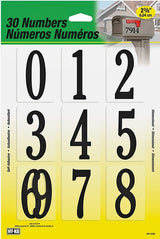 Hy-Ko MM-200B Self-Adhesive Packaged Number Set, 2-3/8 in H Character, Black Character, Plastic, Pack of 2