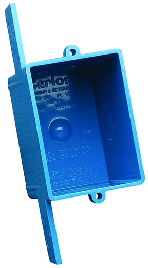 Carlon A58381E-CAR Outlet Box, 1-Gang, 3-Knockout, PVC, Blue