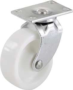 Shepherd Hardware 9054 Swivel Caster, 1-1/4 x 1-3/4 in Plate, 4.63 in W x 1-1/2 in D x 6-1/2 in H Dimensions, White, Pack of 6
