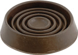 Shepherd Hardware 9077 Caster Cup, Round, 1-3/4 in Dimensions, Rubber, Brown, 4/PK, Pack of 6