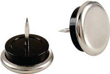 Shepherd Hardware 9099 Furniture Glide, Round, 7/8 in Dia Dimensions, Nickel, Silver, 4/PK, Pack of 6