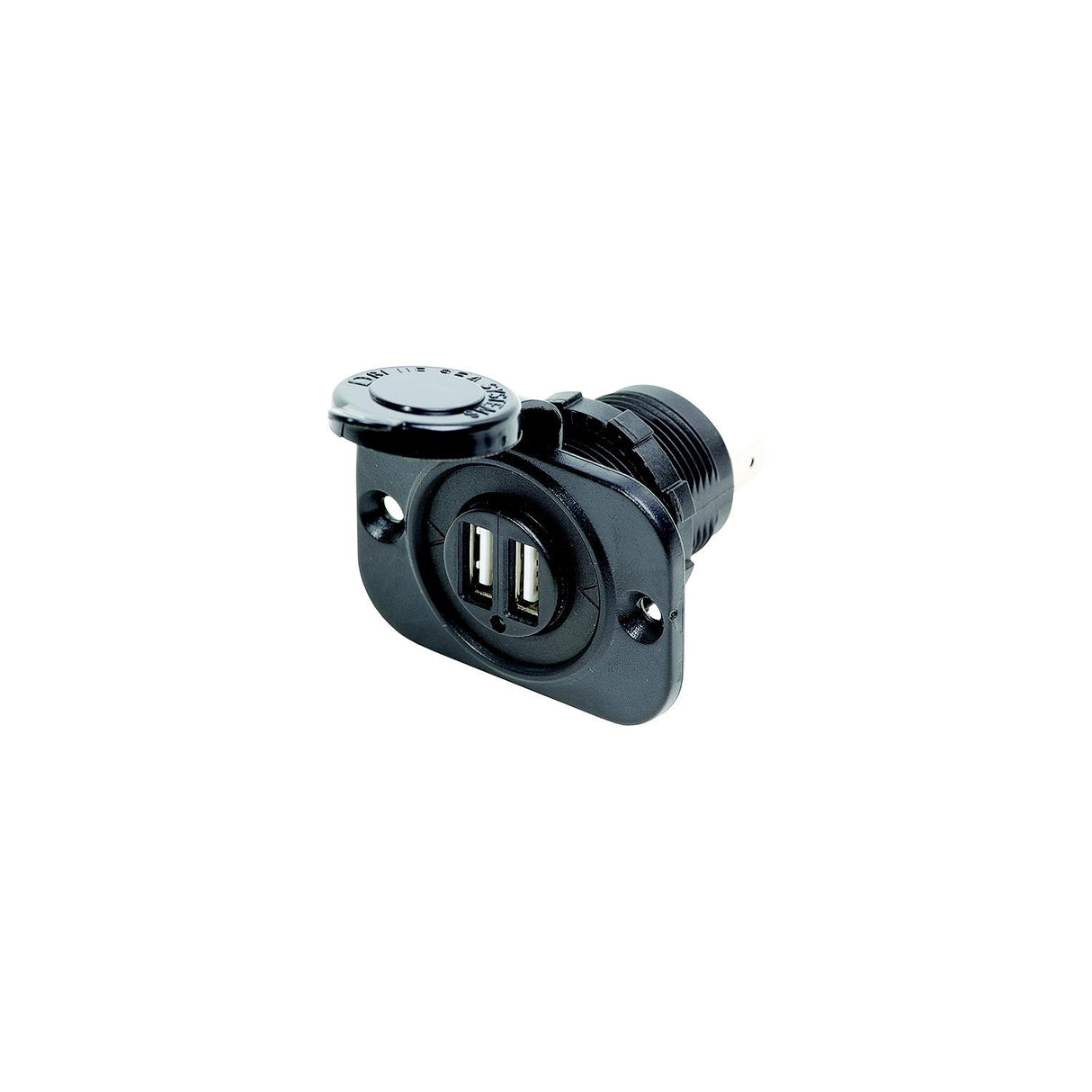 Dual USB Charger Socket, Black