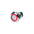 Blue Sea 4163 Push Button LED Ring Switch, Red, Off-(On)