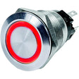 Blue Sea 4162 Push Button LED Ring Switch, Red, Off-On