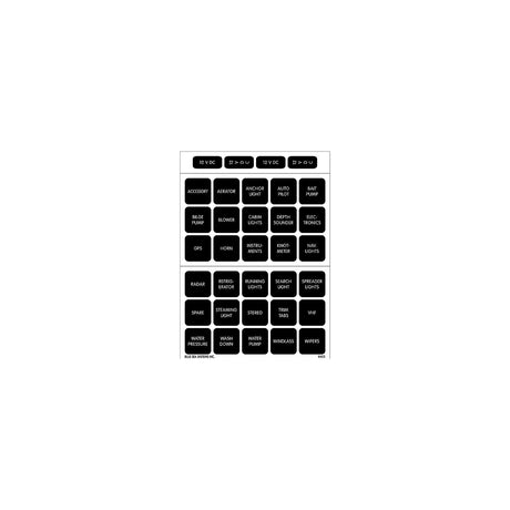 Blue Sea 4215 Waterproof Square Format Label Kit, 60 Label DC Set